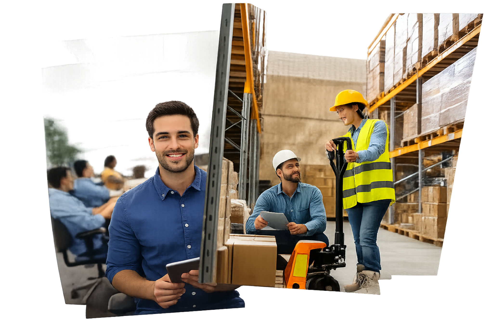 Trabalhadores de diferentes setores profissionais